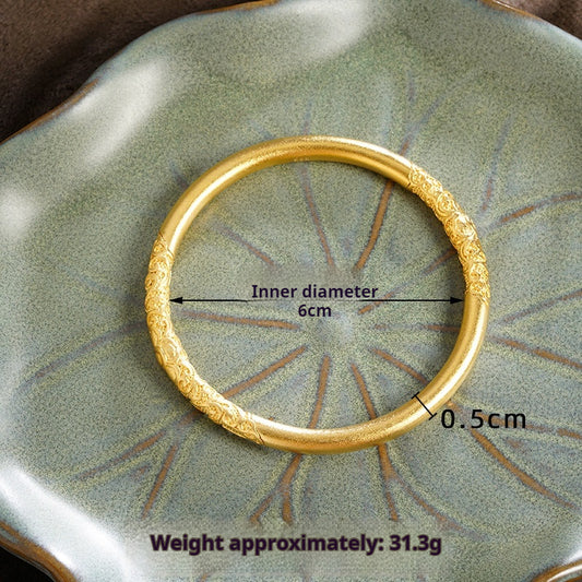 Jade And Orchid Flower Pattern Bracelet