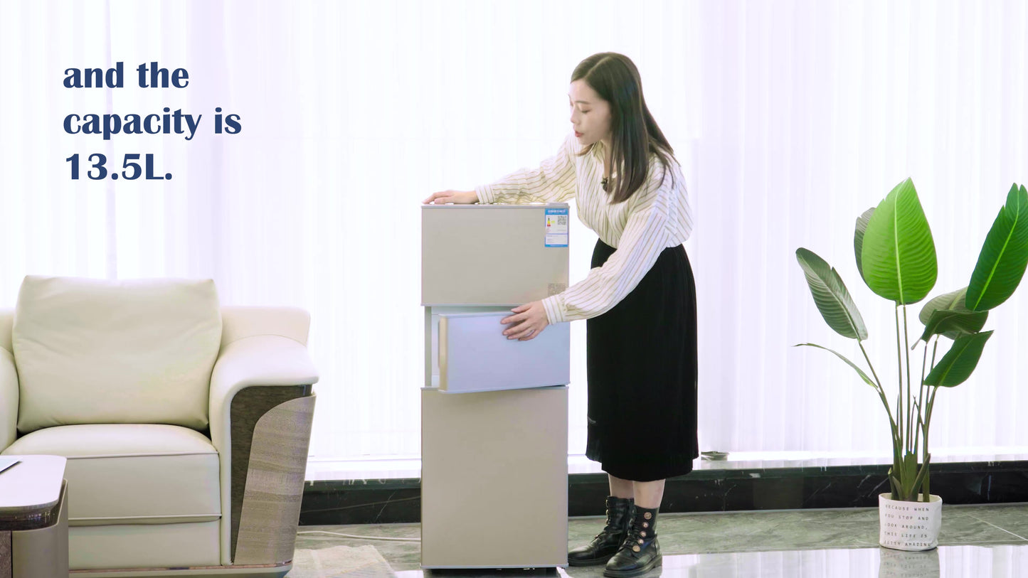 Three-Door Household Mini Refrigerator