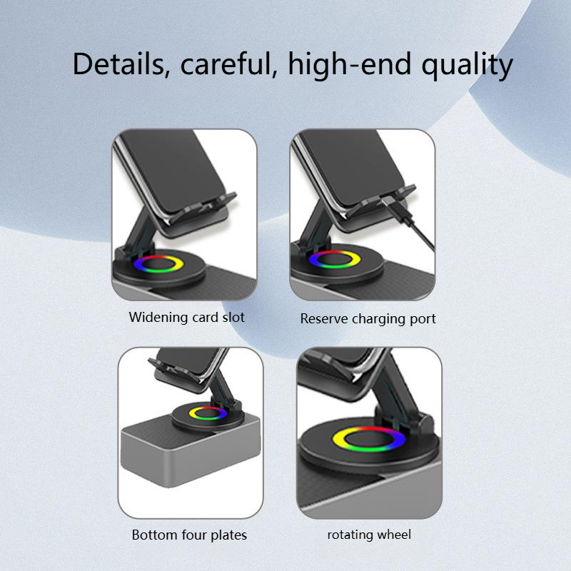 Three-in-One Phone Stand with Bluetooth Speaker