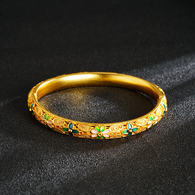 Enamel Flower Clasp Bracelet