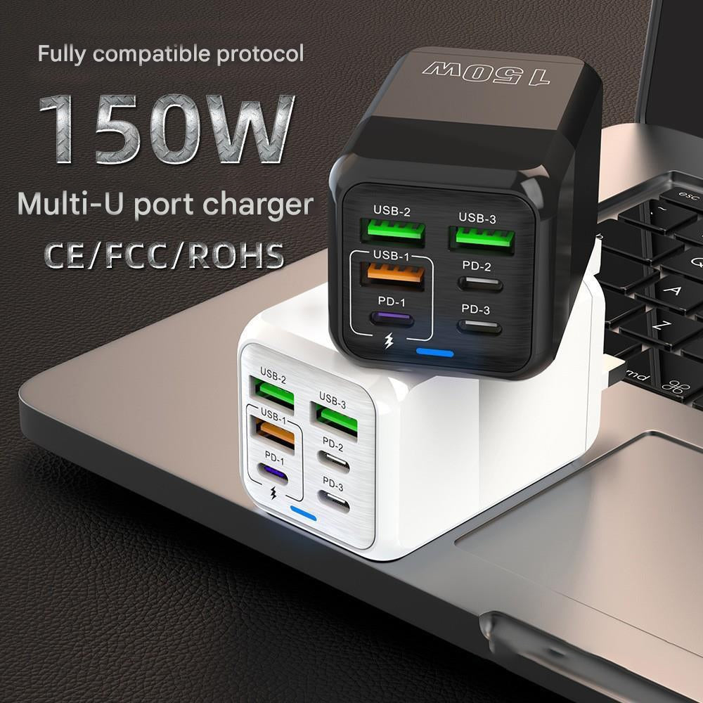 150W Multi-port Charger With 3 USB + 3 PD Ports