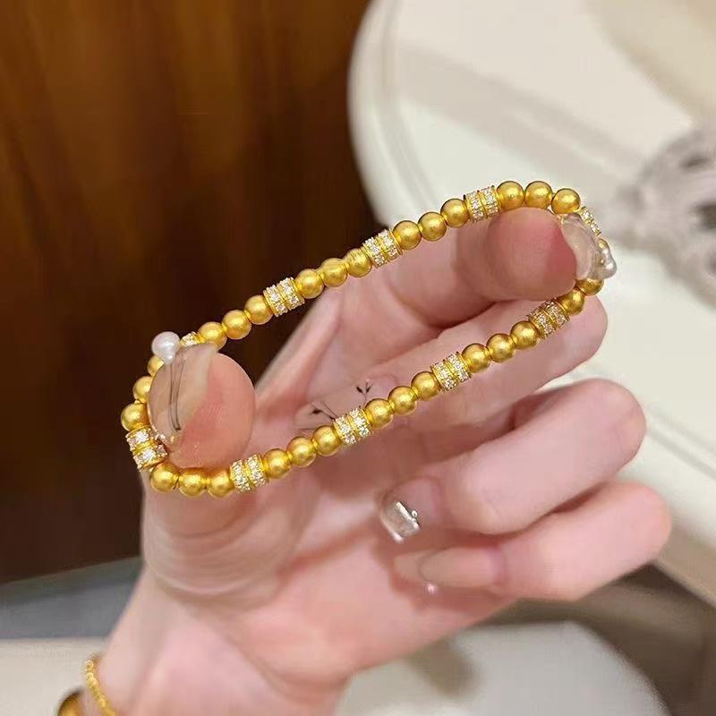Pointed Diamond Running Ring Pearl Bracelet