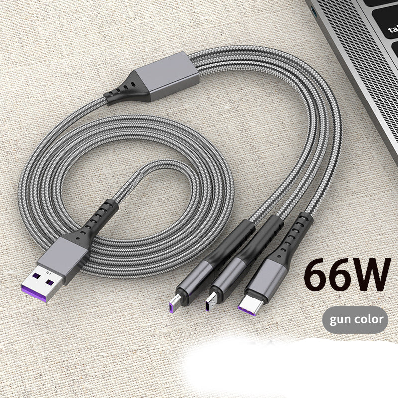 5A Fast Charging Tri-Port Data Cable