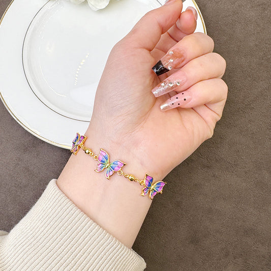 Enamel-Colored Butterfly Bracelet