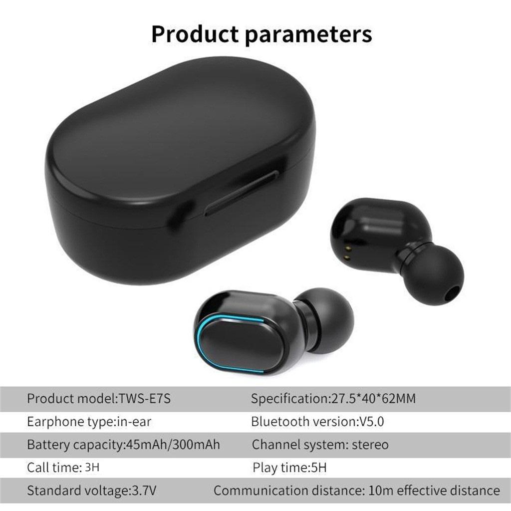 E7S Bluetooth 5.0 True Wireless Earbuds with Charging Case
