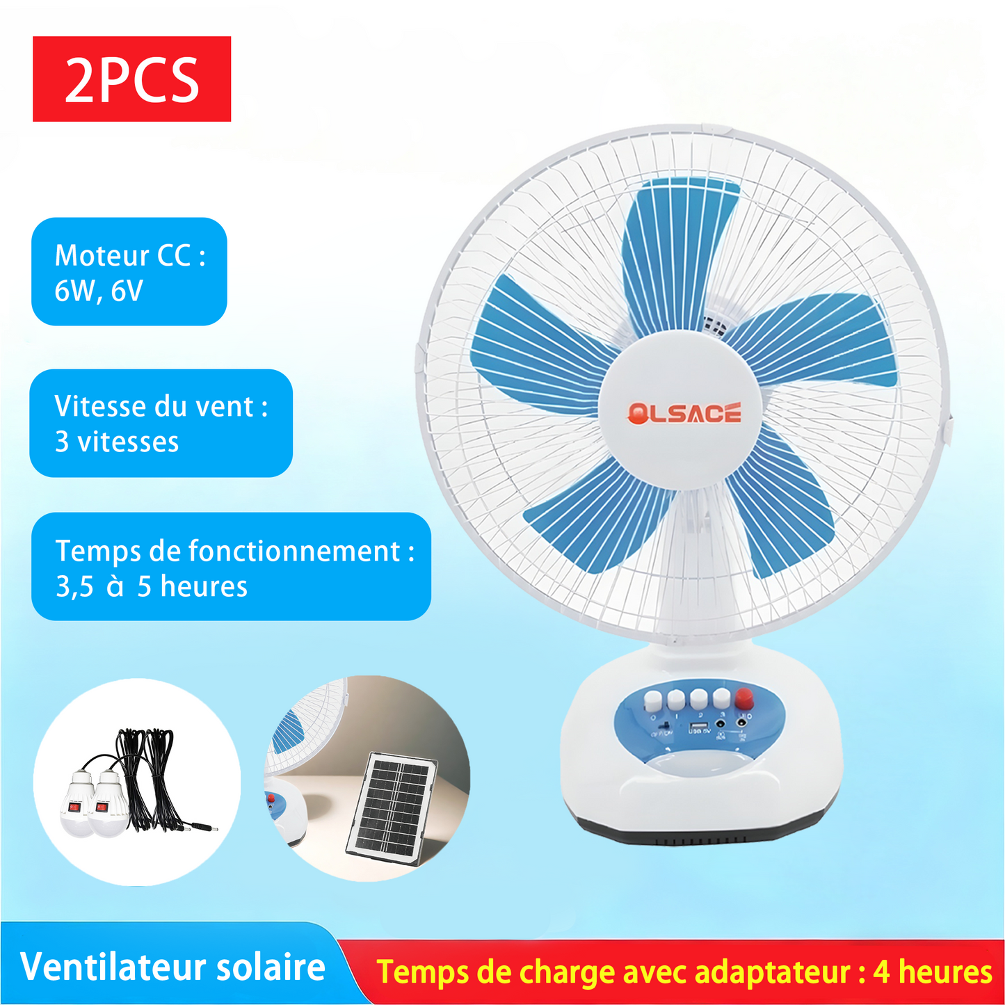 FT30-138 Solar Fan With Lamp(2PCS)