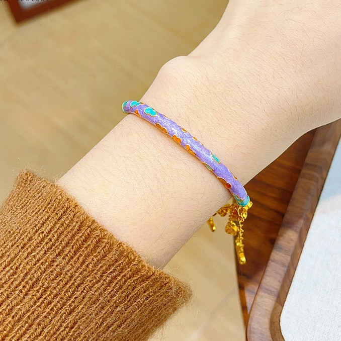 Nine Purple Flame Butterfly Half-Ring Bracelet