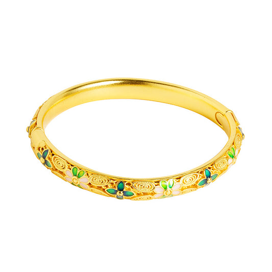 Enamel Flower Clasp Bracelet