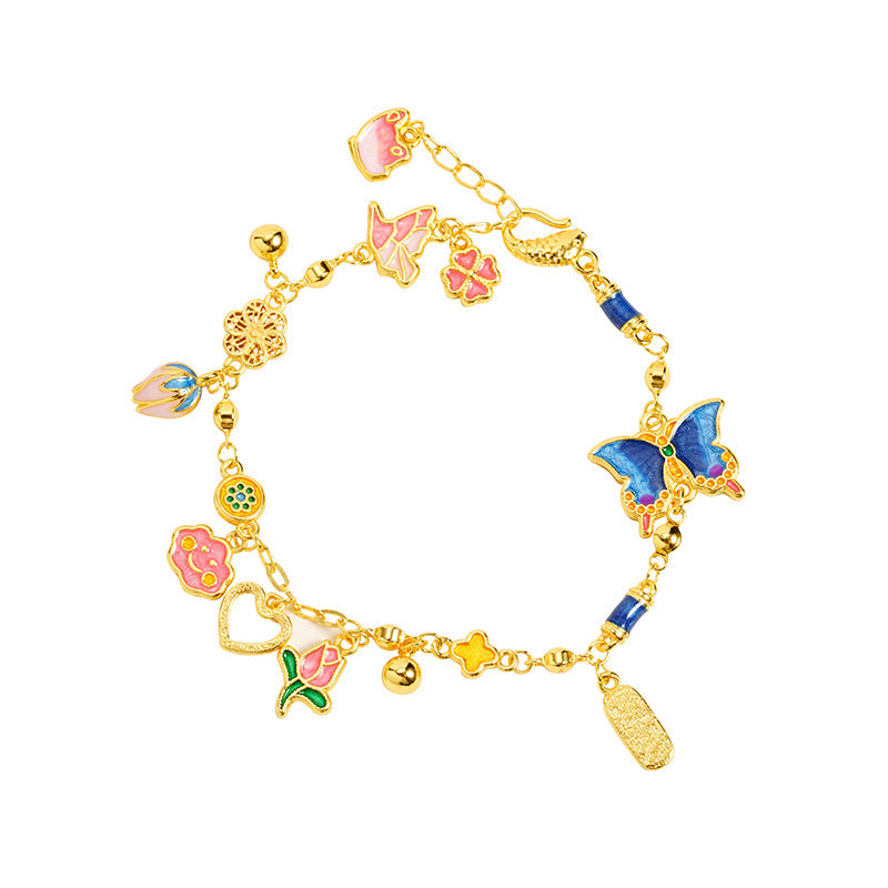 Enamel-Colored Butterfly Bracelet