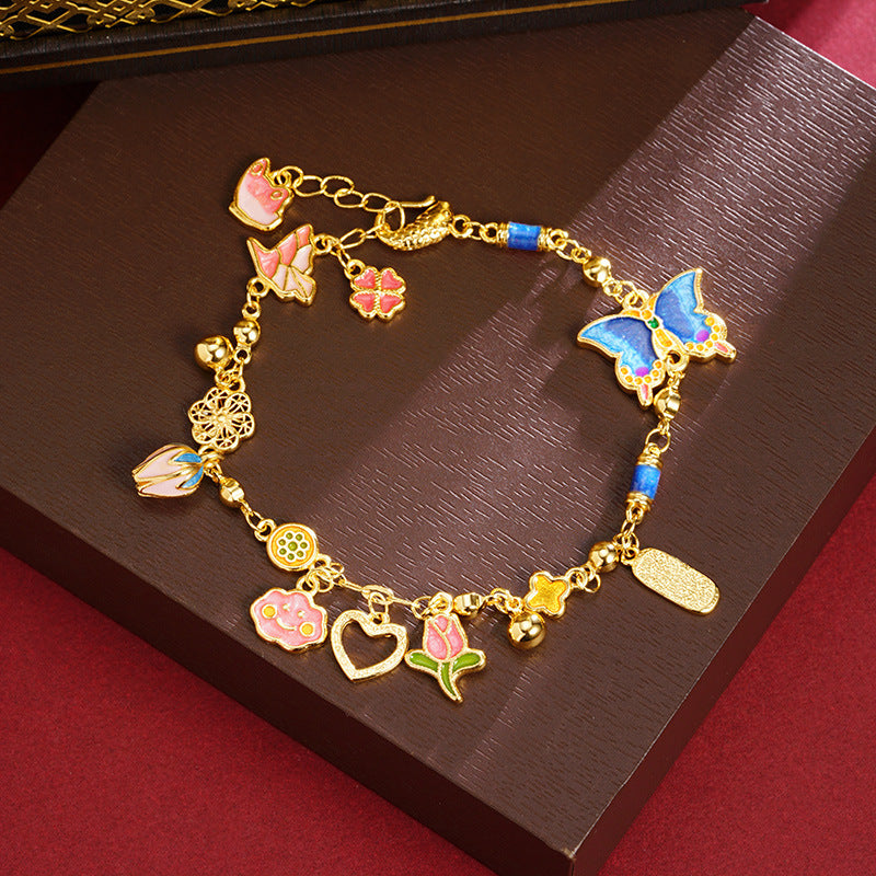 Enamel-Colored Butterfly Bracelet