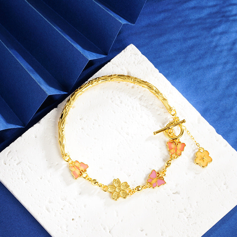 Butterfly Flower Half Ring