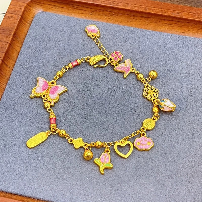 Enamel-Colored Butterfly Bracelet