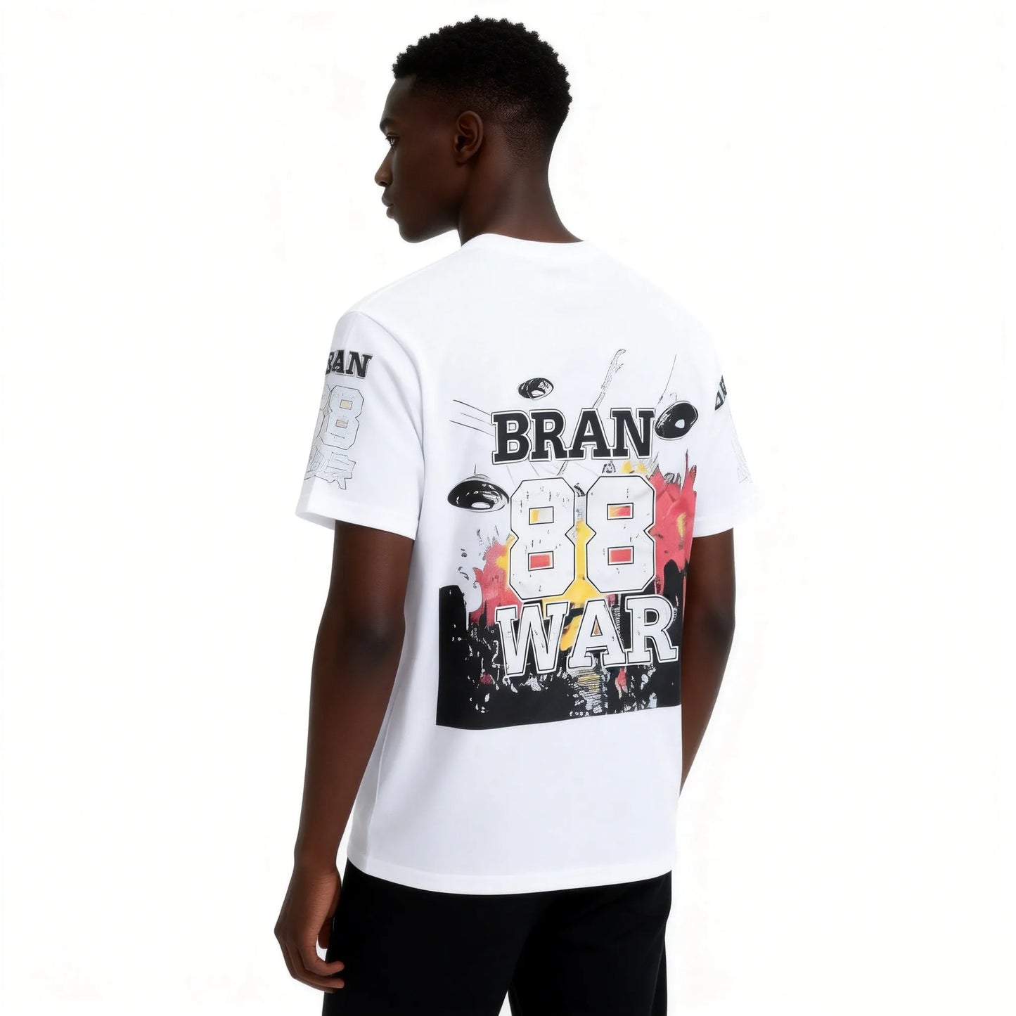DX01 - T-shirt à impression double face, 20% teneur en coton