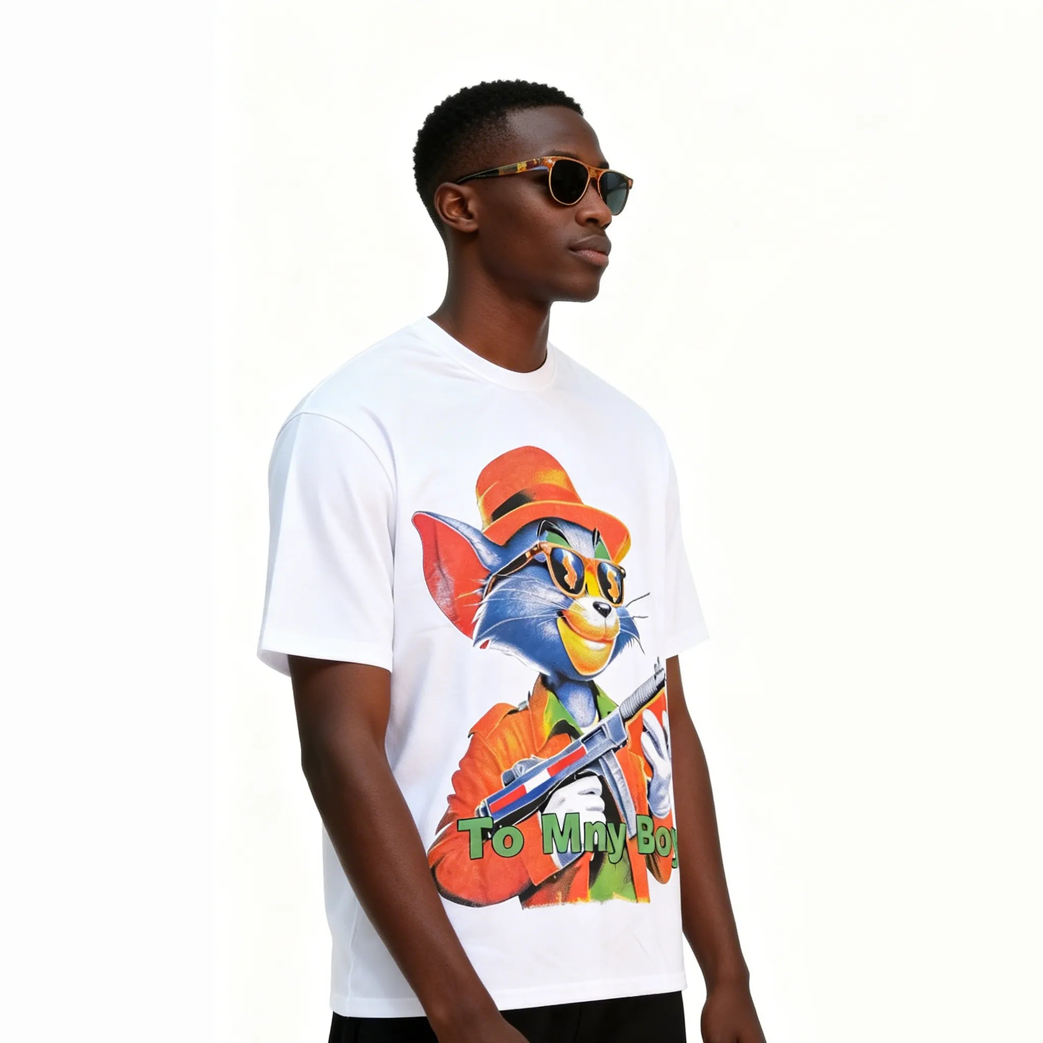 DX07 - T-shirt en coton pur à impression double face