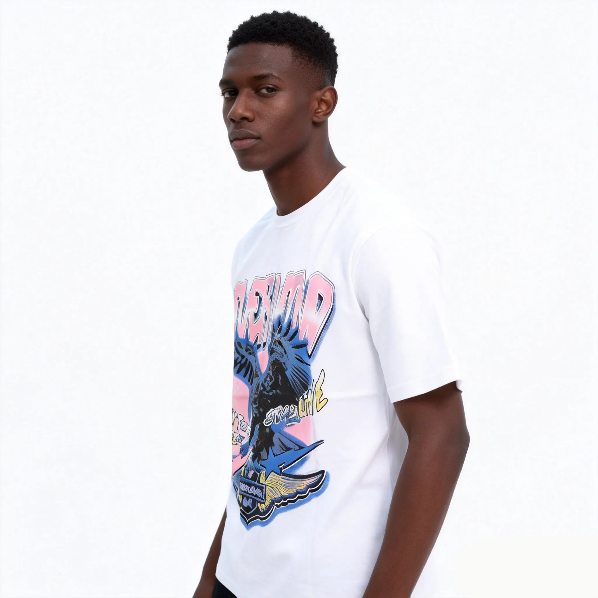 DX14 - T-shirt en coton pur à impression double face