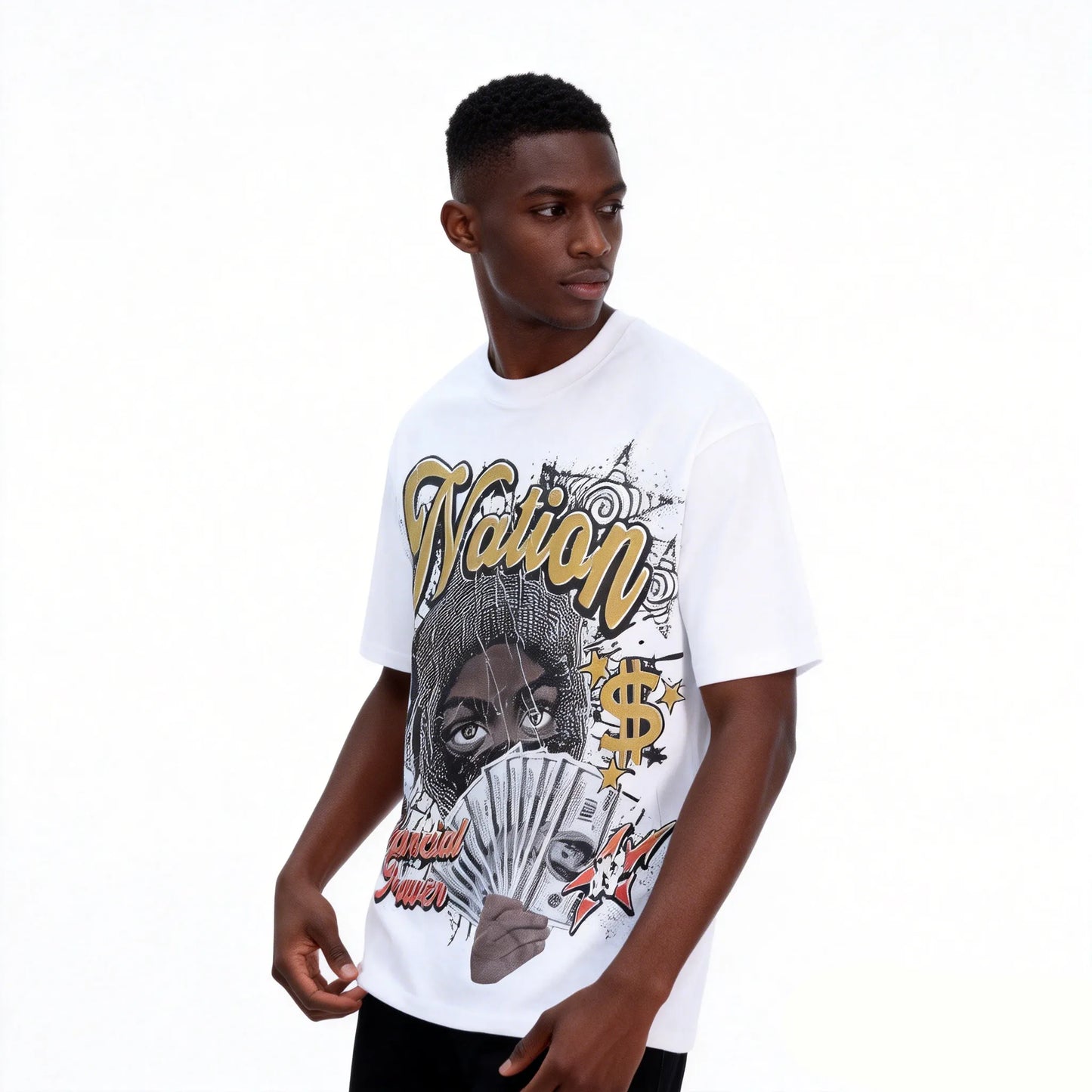 DX18 - T-shirt en coton pur à impression double face