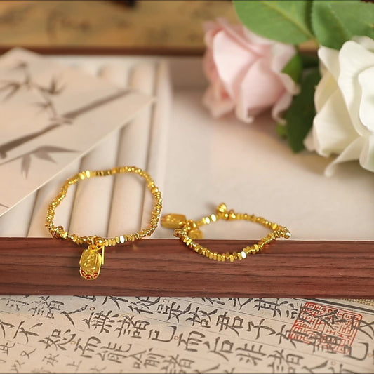 Shattered Gold Peace Charm Necklace
