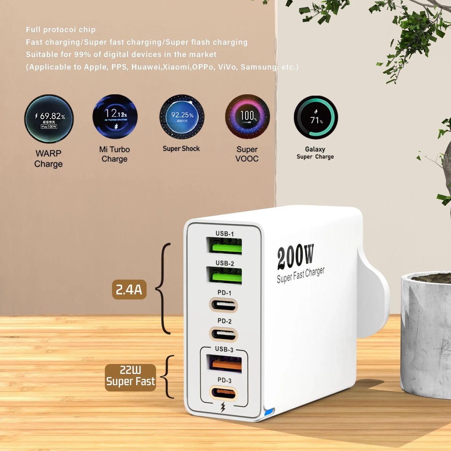 Prise de charge multiple 200W