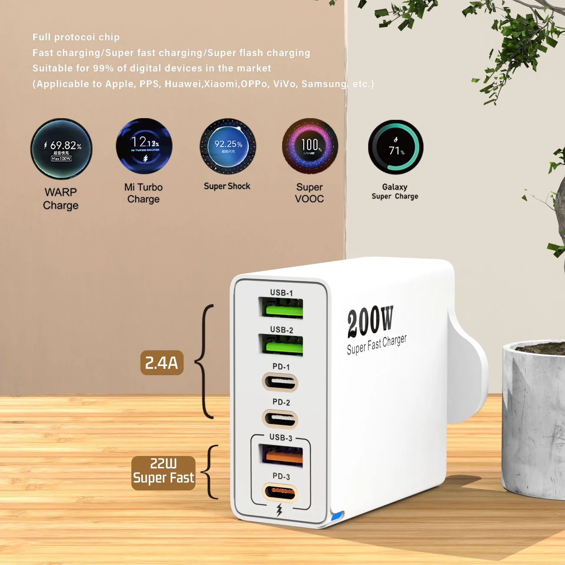 Prise de charge multiple 200W