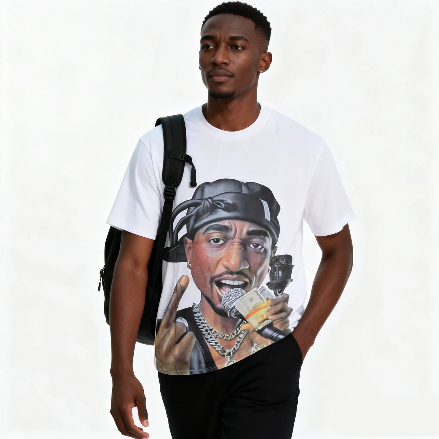 DX26 - T-shirt en coton pur à impression double face