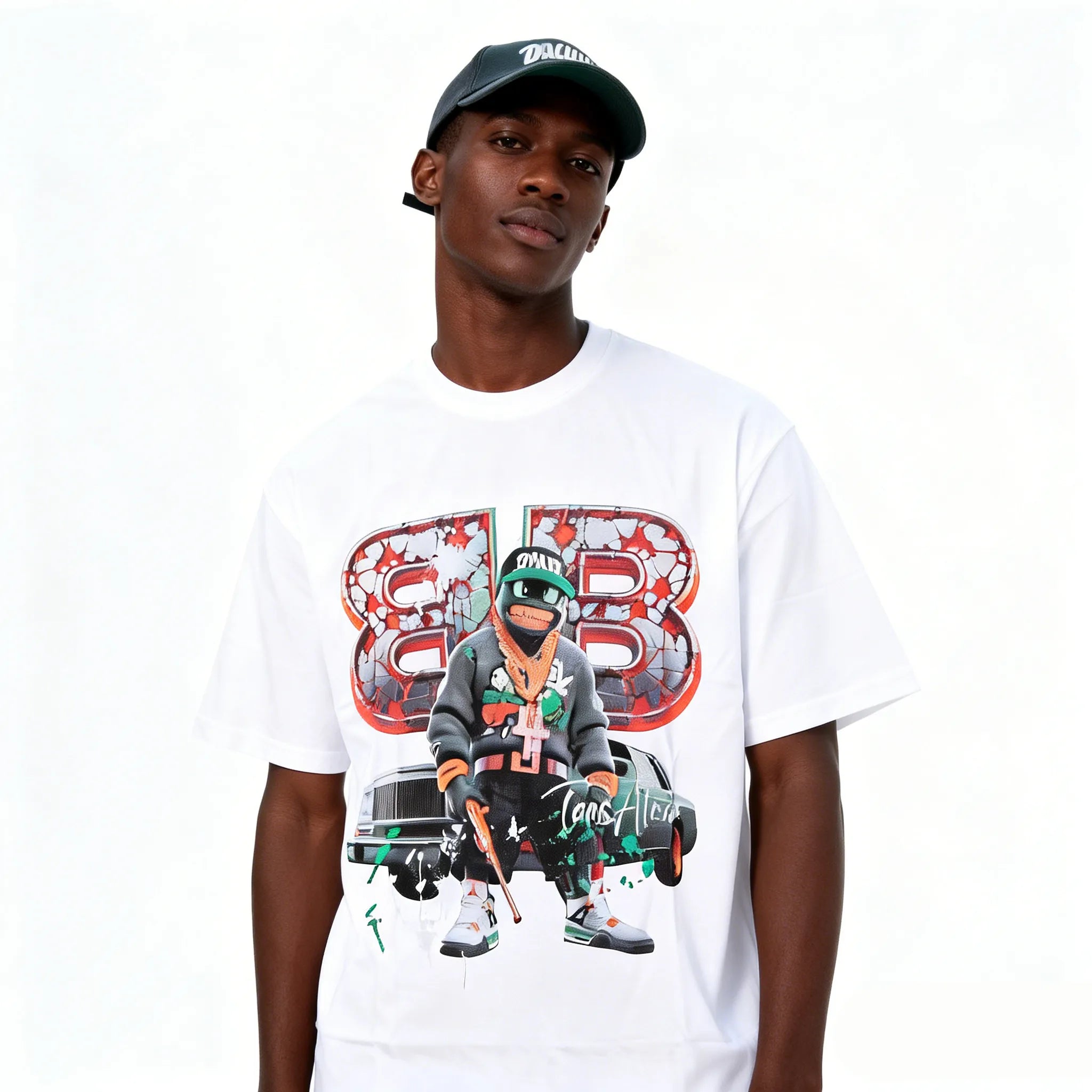 DX27 - T-shirt en coton pur à impression double face