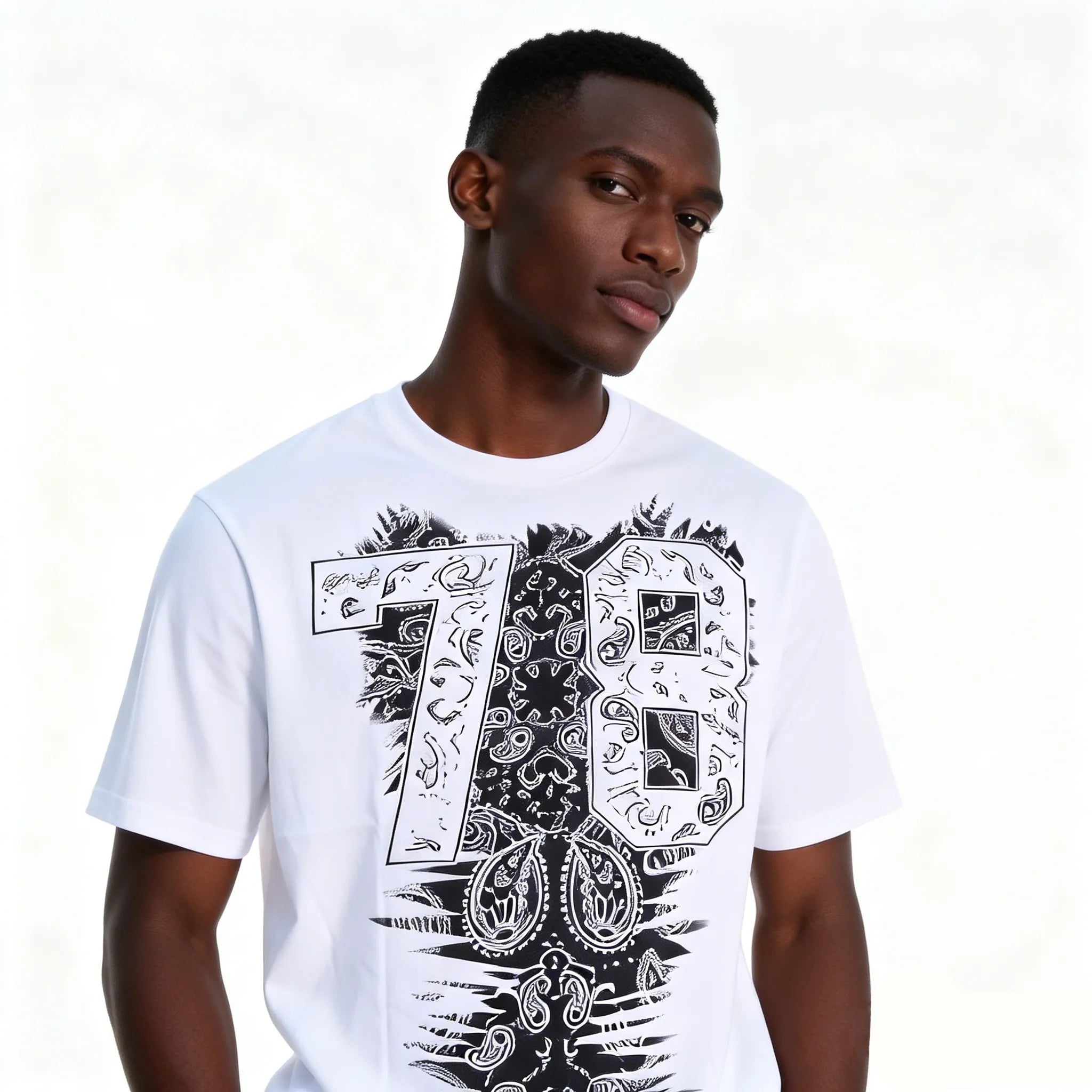 DX28 - T-shirt en coton pur à impression double face