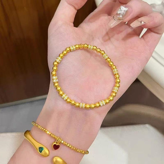 Pointed Diamond Running Ring Pearl Bracelet