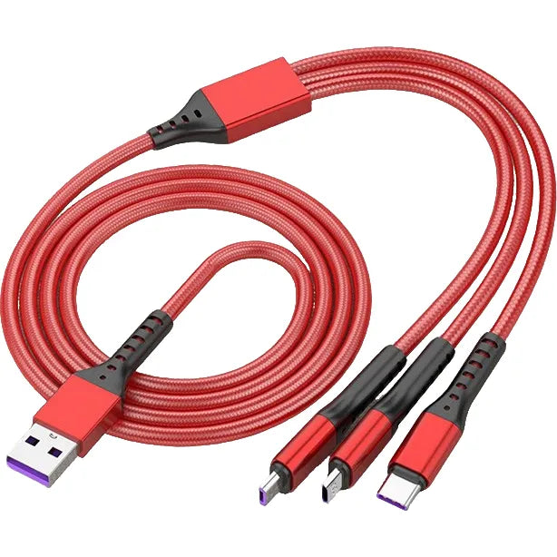 5A Fast Charging Tri-Port Data Cable