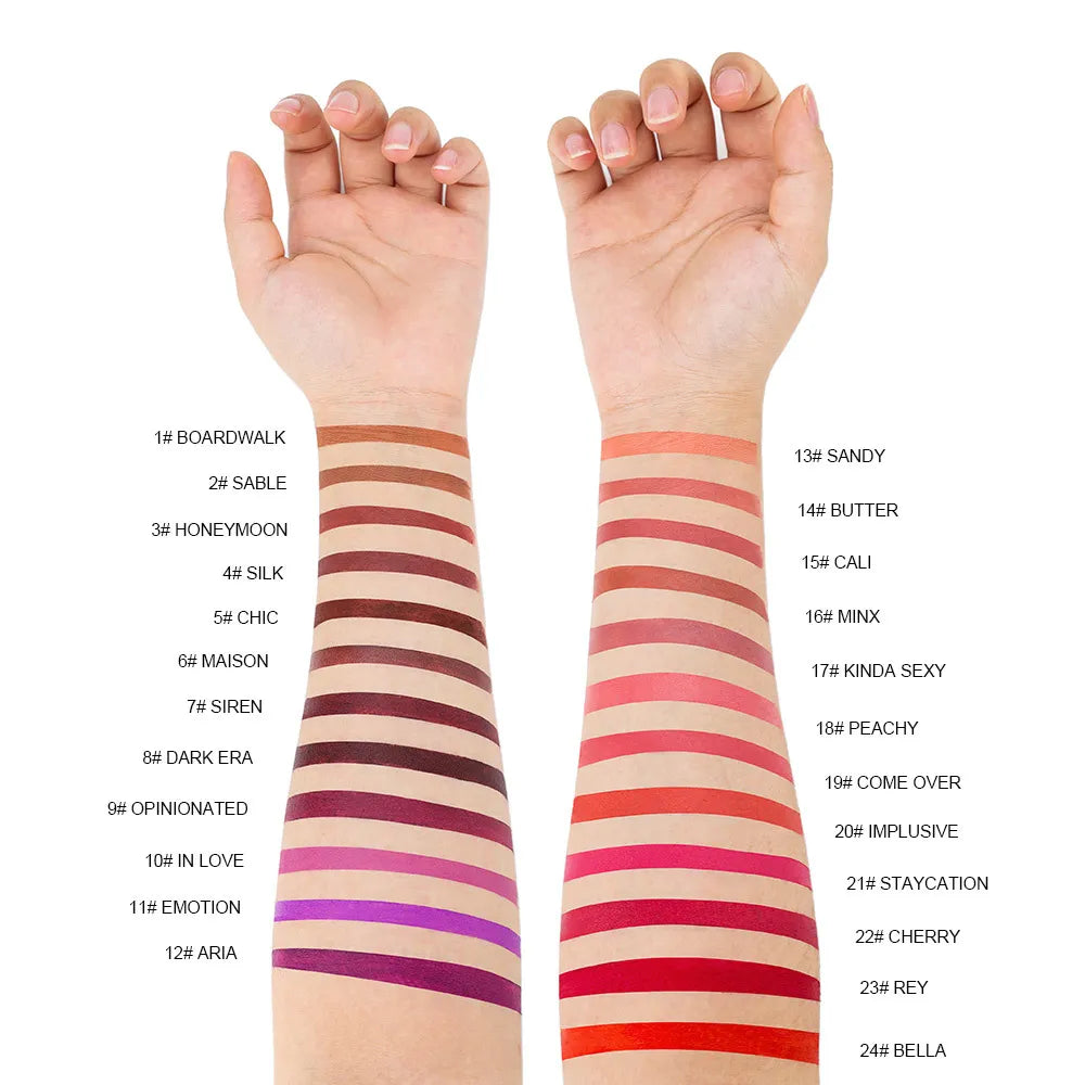 Non-stick Cup Non-fading Black Tube Matte Lipstick