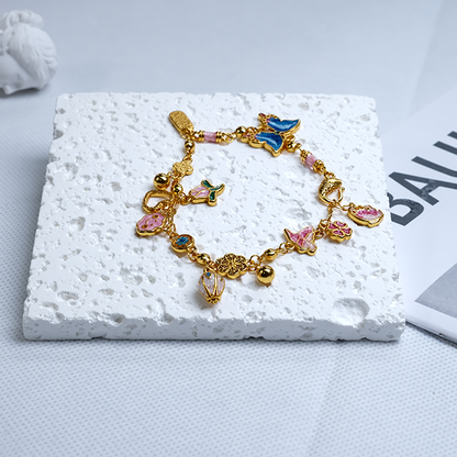Enamel-Colored Butterfly Bracelet