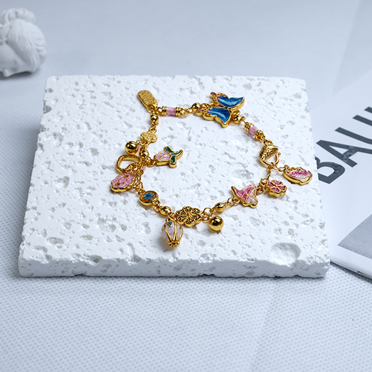 Enamel-Colored Butterfly Bracelet