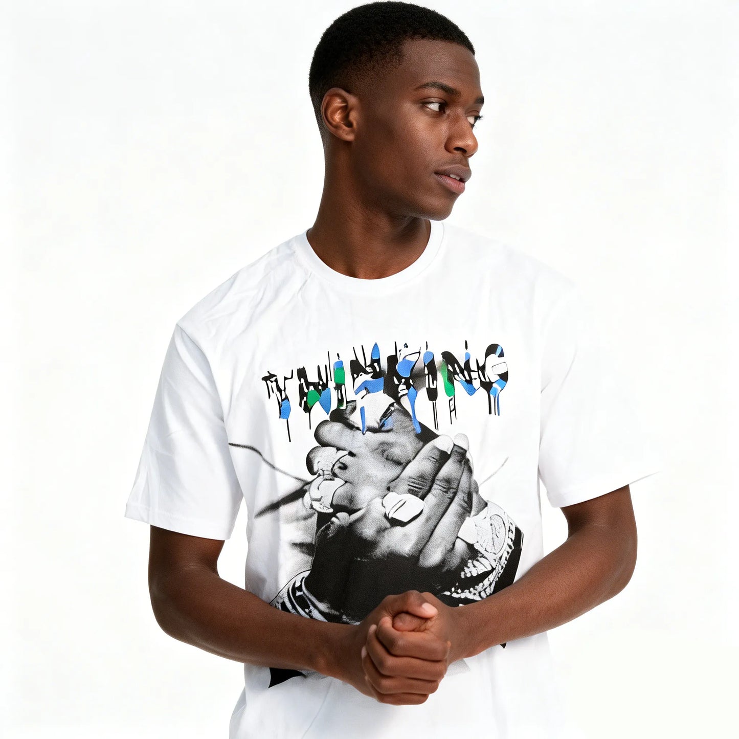 DX33 - T-shirt en coton pur à impression double face