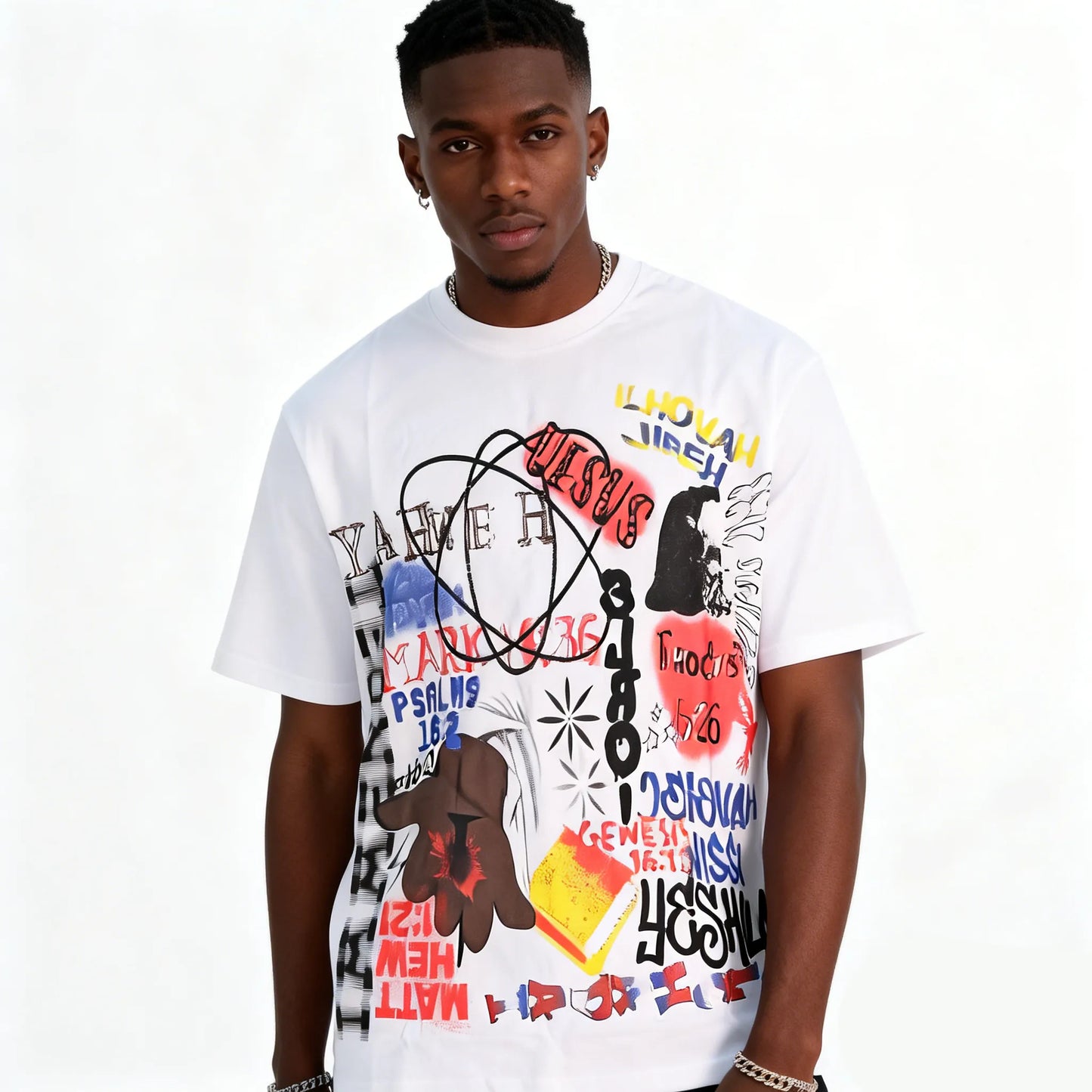 DX34 - T-shirt en coton pur à impression double face