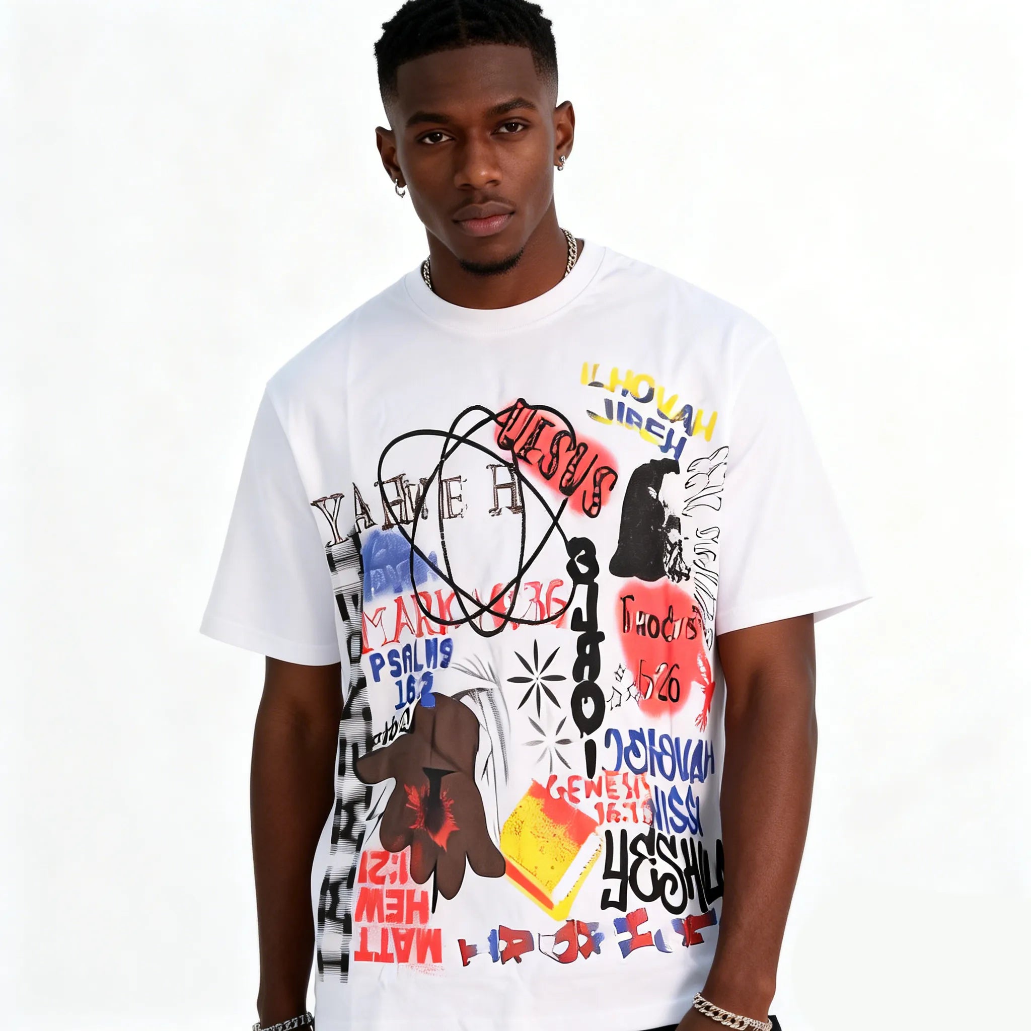 DX34 - T-shirt en coton pur à impression double face