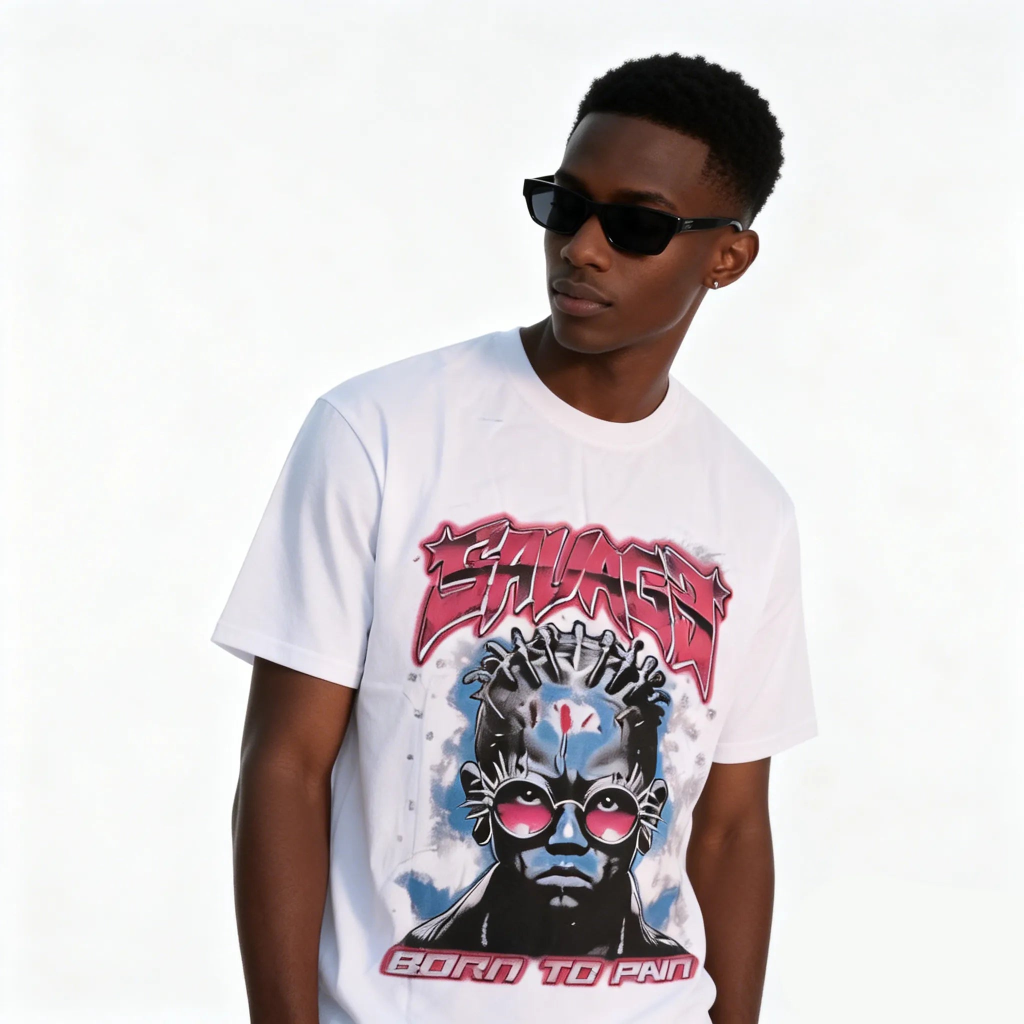 DX36 - T-shirt en coton pur à impression double face