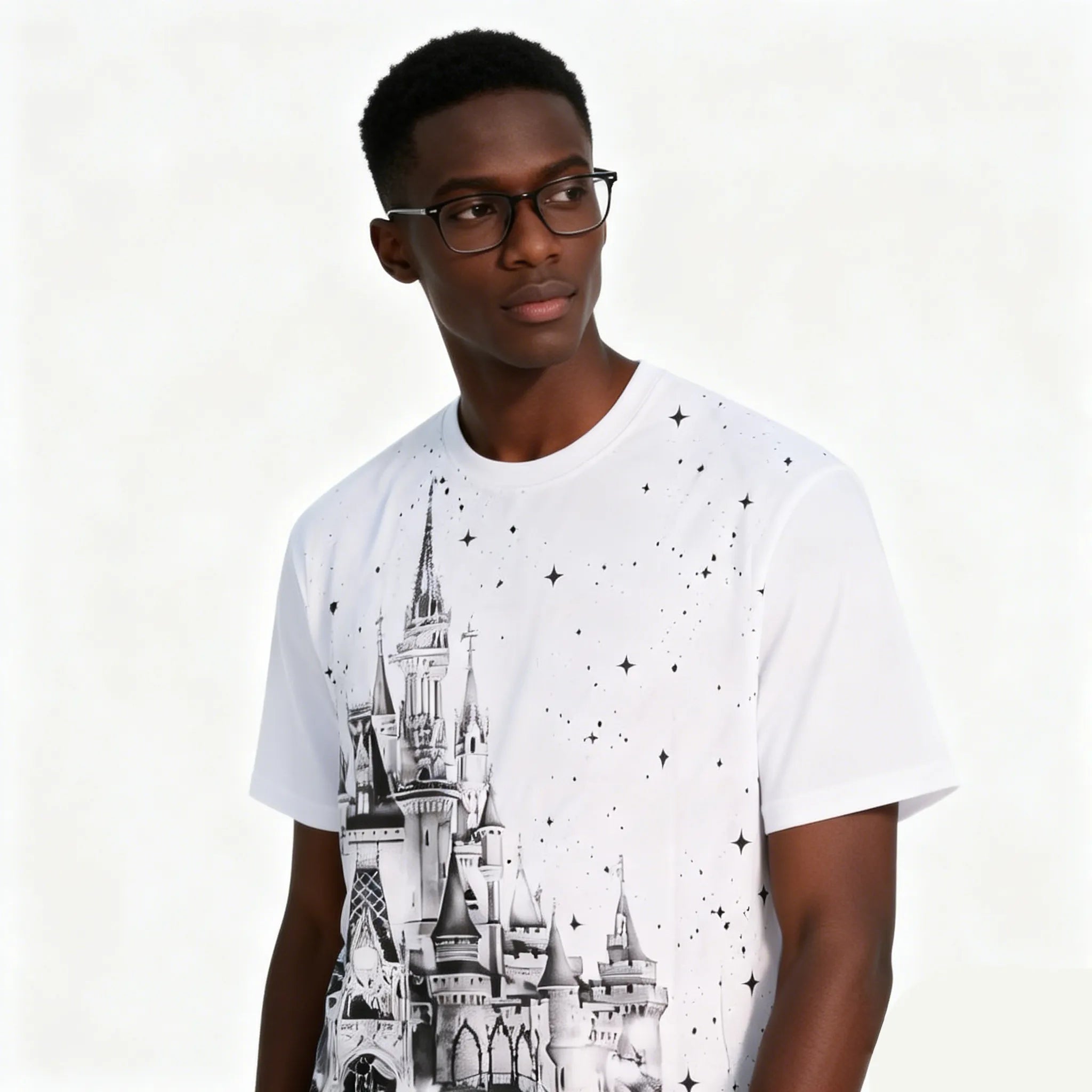 DX38 - T-shirt en coton pur à impression double face