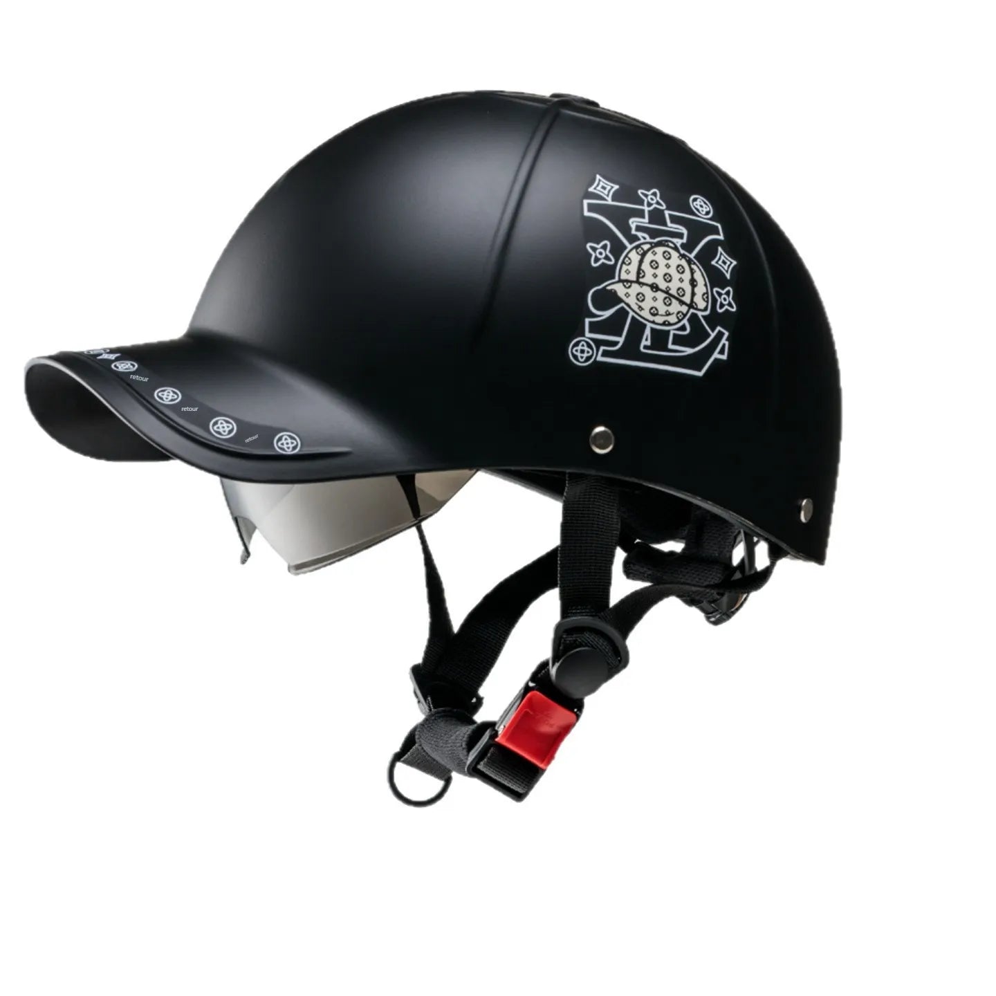 Casque moto style casquette