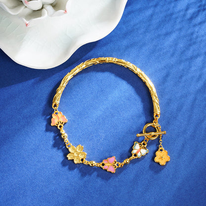 Butterfly Flower Half Ring