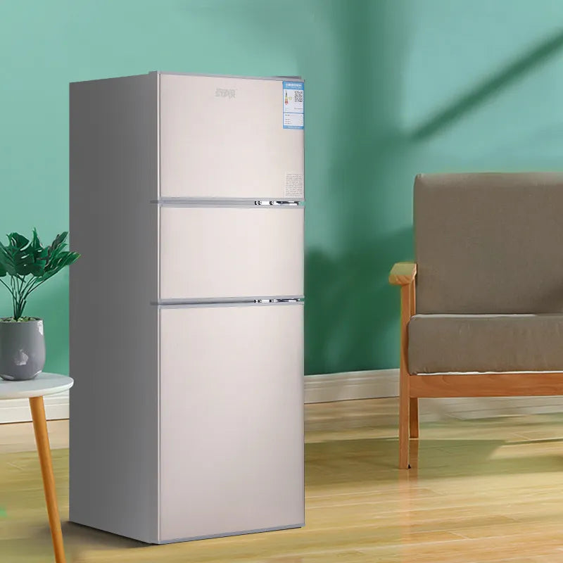 Three-Door Household Mini Refrigerator