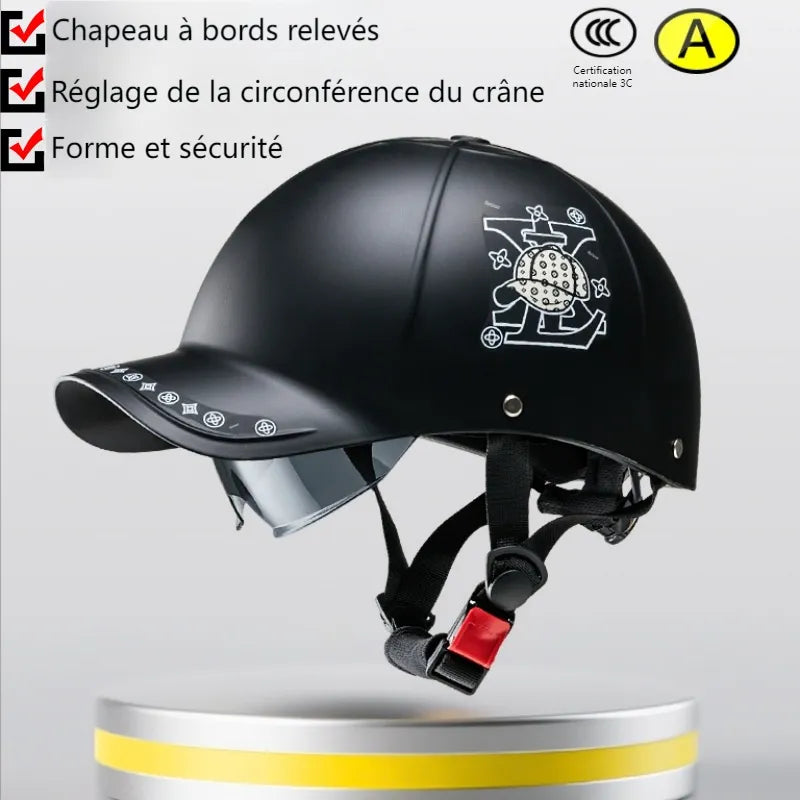 Casque moto style casquette