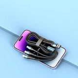 120W Super Fast Charging Tri-Head Braided Data Cable