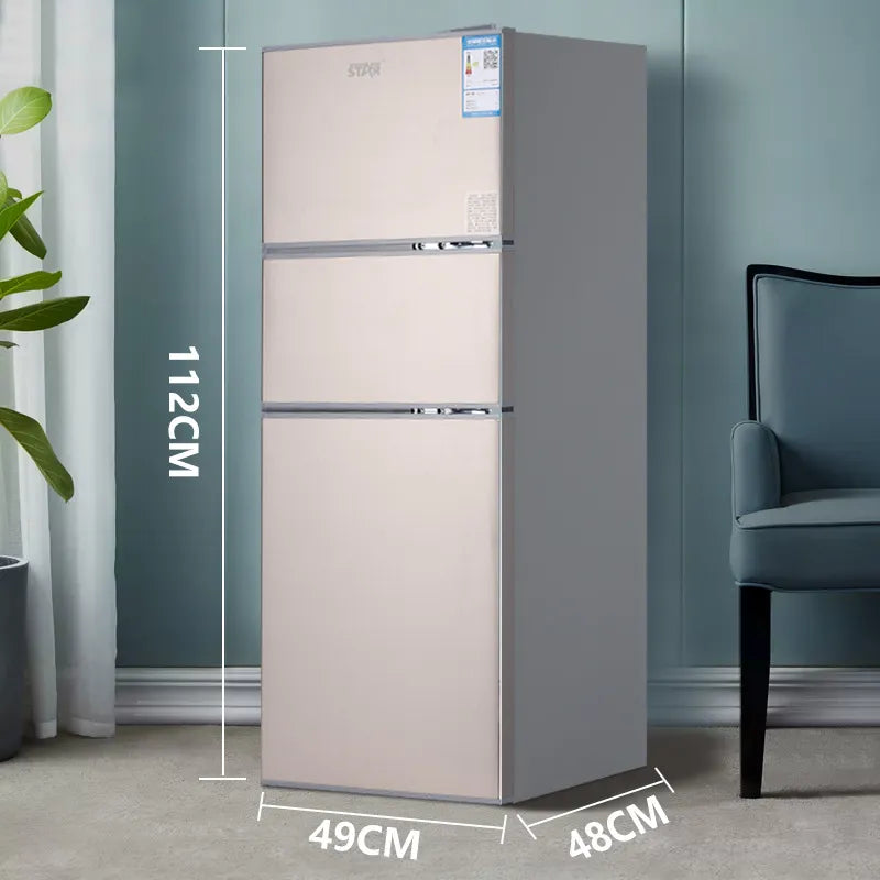 Three-Door Household Mini Refrigerator