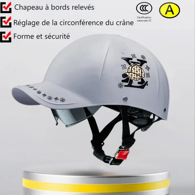 Casque moto style casquette