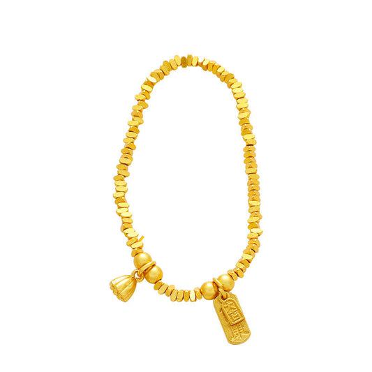 Shattered Gold Peace Charm Necklace