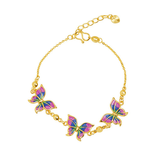 Enamel-Colored Butterfly Bracelet