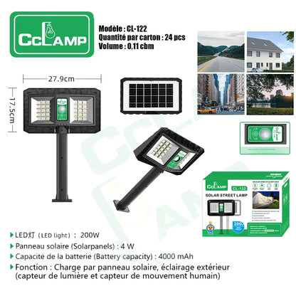 Lanterne solaire extérieure à détection de mouvement humain