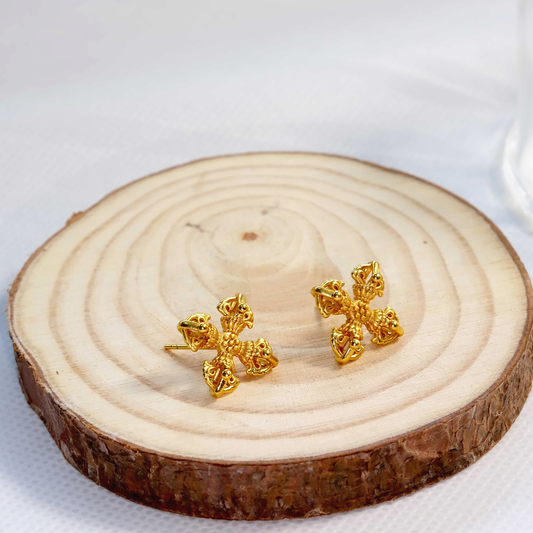 Retro Vajra Stud Earrings