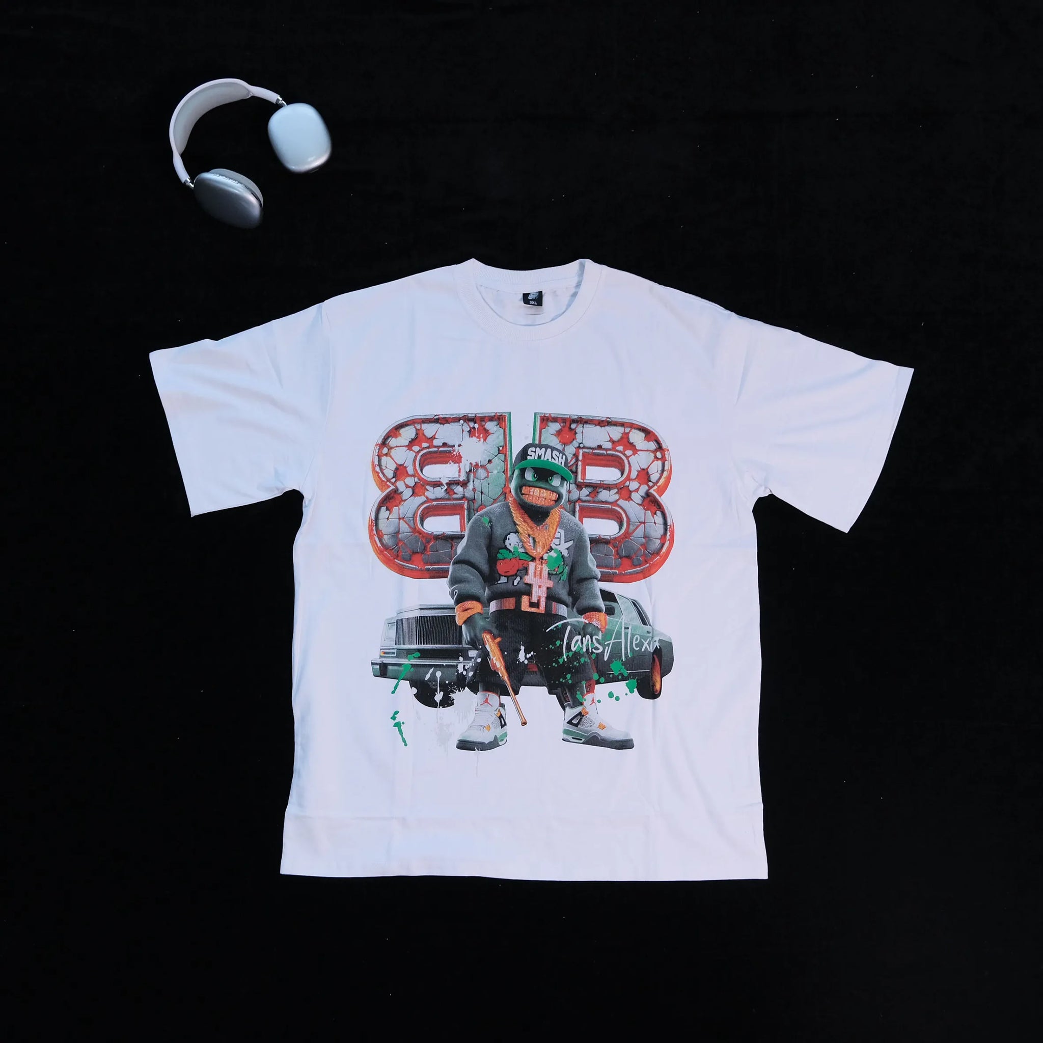 DX27 - T-shirt en coton pur à impression double face