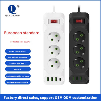 European Standard Three-Hole Power Strip