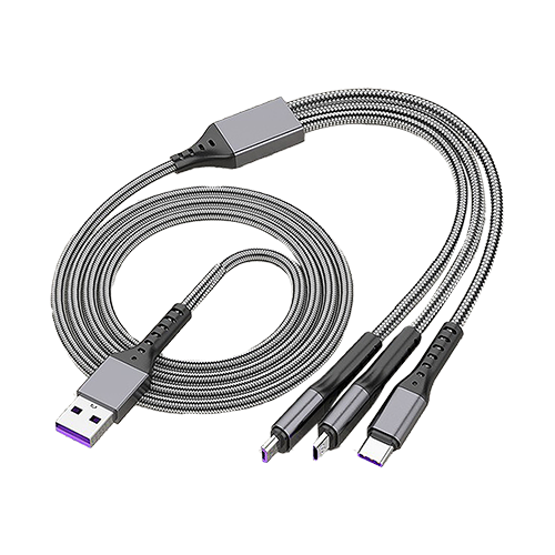 5A Fast Charging Tri-Port Data Cable